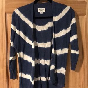 Navy and white striped cardigan size S